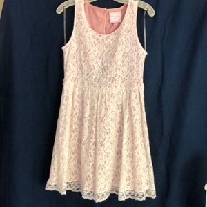 Romeo and Juliet Lace Dress Dusty Rose / White  M